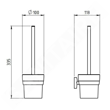 Novaservis Metalia 11 - Brosse de toilette, chromée 0133,0