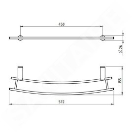 Novaservis Metalia 2 - Double porte-serviettes pour sèche-serviettes, 600 mm, chrome 6225/1,0