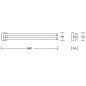 Aqualine Rumba - Porte-serviettes double, longueur 460 mm, chromé RB121