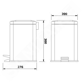 Aqualine Simple Line - Poubelle 6 L, acier inoxydable poli GAQ006
