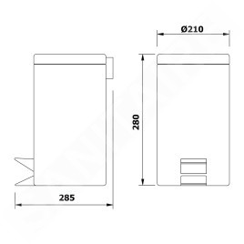 Aqualine Simple Line - Poubelle 5 L, acier inoxydable poli 27105