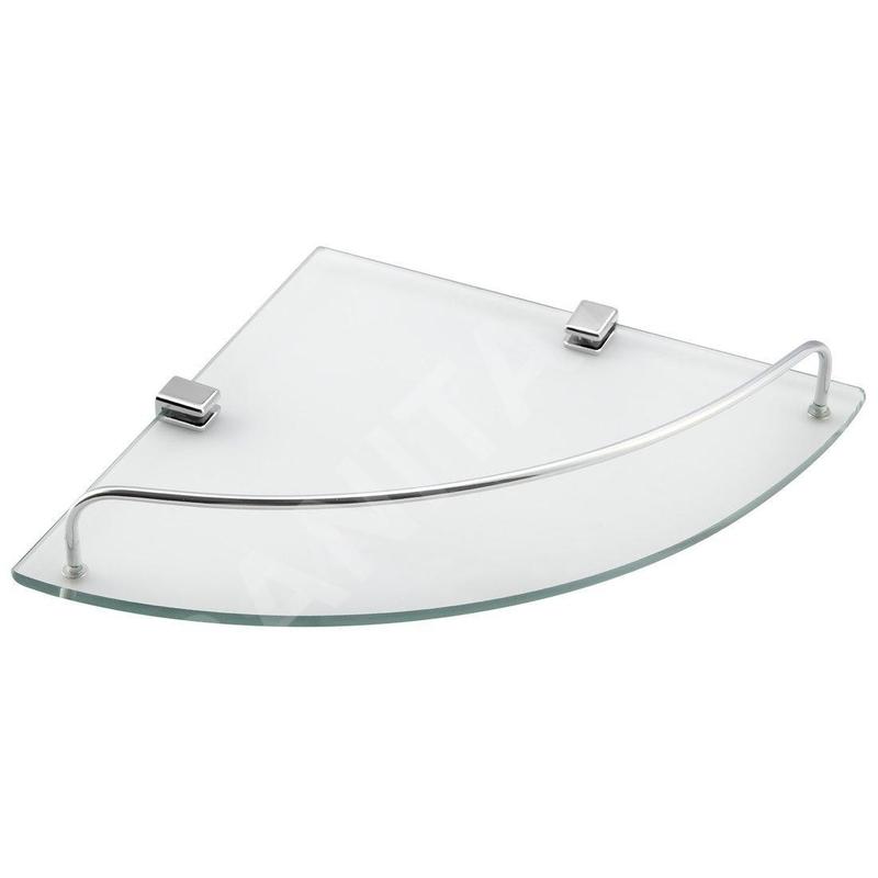 Aqualine Rumba - Tablette d'angle en verre 250x250 mm, chrome/verre clair RB115