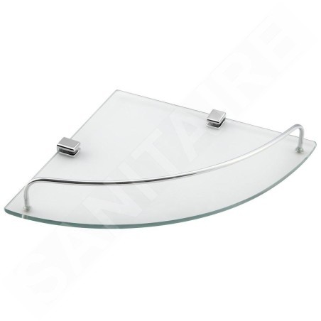 Aqualine Rumba - Tablette d'angle en verre 250x250 mm, chrome/verre clair RB115