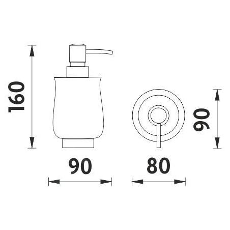 Nimco Lada - Distributeur de savon sur pied, blanc/chrome 1031LA-26