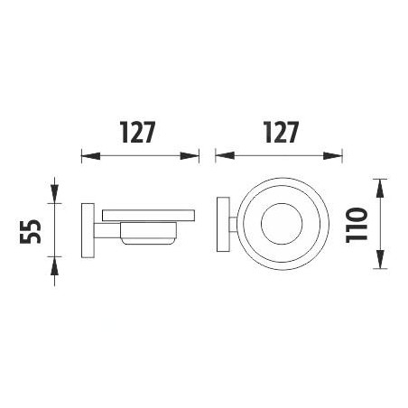 Nimco Unix - Porte-savon avec support, verre mat/chrome UN 13059W-26