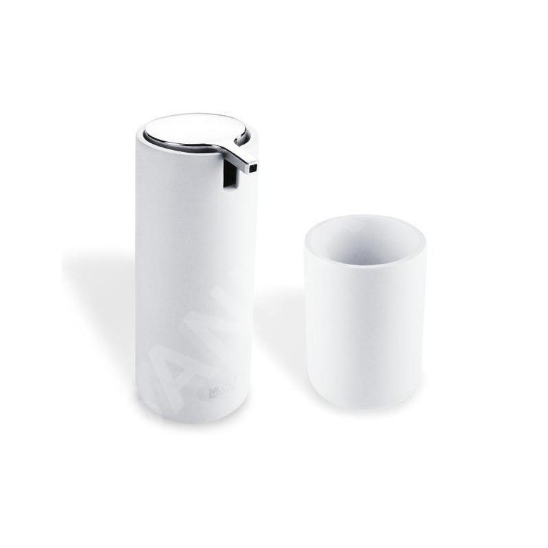 Nimco Omi - Distributeur de savon et gobelet sur pied, blanc OM 1605831-05