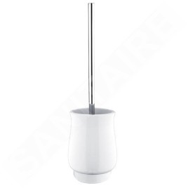 Nimco Lada - Brosse de toilette sur pied avec support, blanc/chrome 1094LA-26