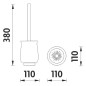 Nimco Lada - Brosse de toilette sur pied avec support, blanc/chrome 1094LA-26