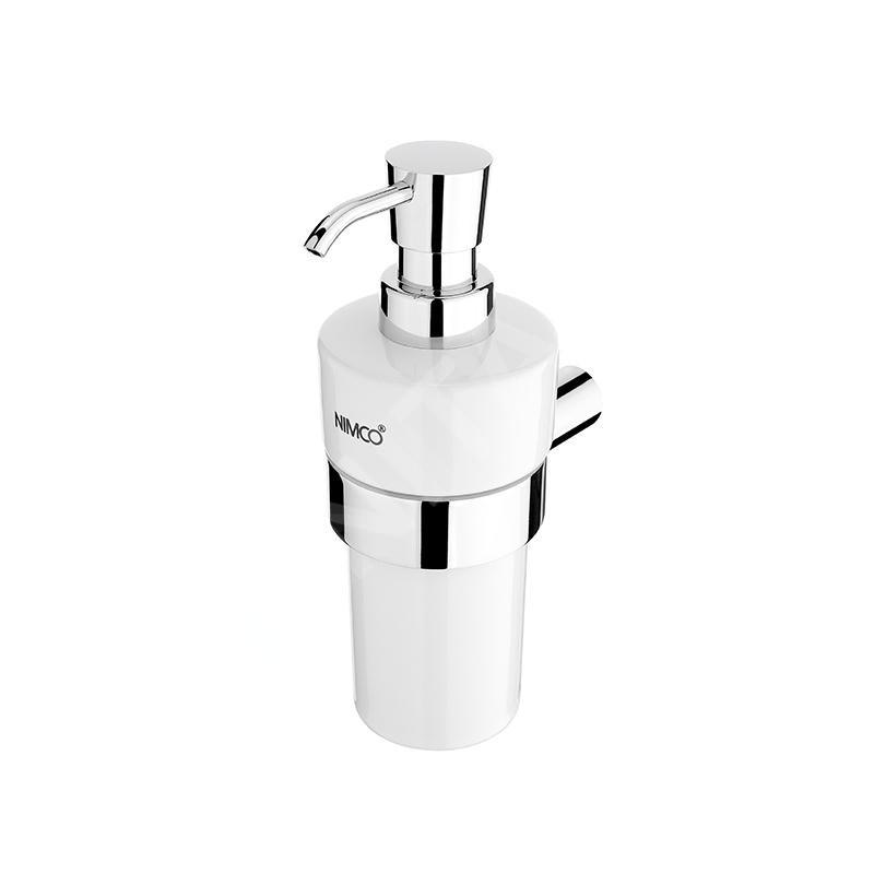 Nimco Bormo - Distributeur de savon en céramique avec support, blanc / chrome BR 11031KN-26