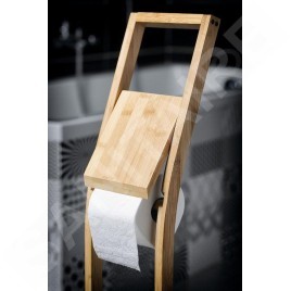 Aqualine Bambus - Support pour papier hygiénique et brosse de toilette, bambou BI026