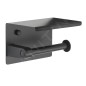 Sapho Accessoires de salle de bains Gedy - Porte-papier hygiénique, avec étagère, noir mat 283914