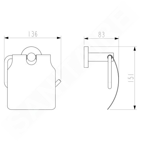 Sapho X-Round - Porte-papier toilette, chrome XR732