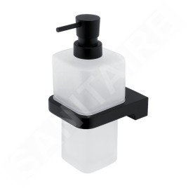 Nimco Maya - Distributeur de savon avec support, verre mat / noir MAC 29031H-T-90