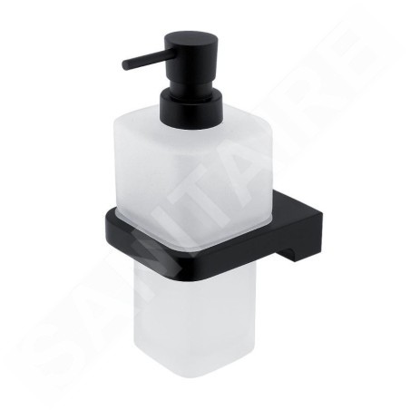 Nimco Maya - Distributeur de savon avec support, verre mat / noir MAC 29031H-T-90