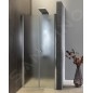 Aqualine Cabines de douche - Porte de douche Pilot, en deux parties 800 mm, aluminium brillant/verre Brick PT082