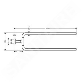 Axor Universal Circular - Porte-serviettes double, longueur 490 mm, chrome 42822000