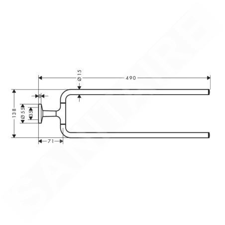 Axor Universal Circular - Porte-serviettes double, longueur 490 mm, chrome 42822000