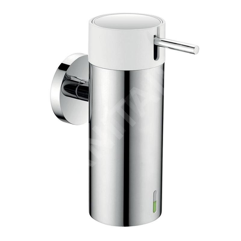 Novaservis Ferro Smile - Distributeur de savon avec support, acier inoxydable poli ASM34