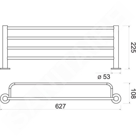 Novaservis Ferro Smile - Porte-serviettes, acier inoxydable poli ASM35