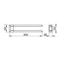 Keuco Plan - Porte-serviettes double, longueur 300 mm, noir mat 14919370000