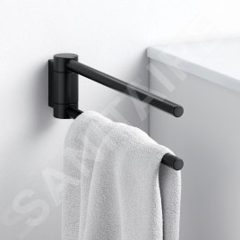 Keuco Plan - Porte-serviettes double, longueur 300 mm, noir mat 14919370000