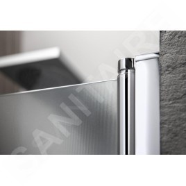 Aqualine Cabines de douche - Porte de douche Pilot, en deux parties 800 mm, aluminium brillant/verre Brick PT082