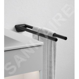 Keuco Reva - Porte-serviettes, longueur 450 mm, noir mat 12818370000