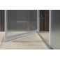 Aqualine Cabines de douche - Porte de douche Pilot, en deux parties 800 mm, aluminium brillant/verre Brick PT082