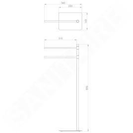 Sapho Gedy Flori - Porte-serviettes à poser, noir mat 113114