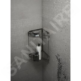 Sapho Gedy Smart - Tablette d'angle en fil métallique, noir mat 2482-14