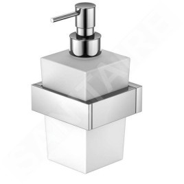 Steinberg 460 - Distributeur de savon avec support, verre blanc / chrome 460 8001
