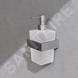 Steinberg 460 - Distributeur de savon avec support, verre blanc / chrome 460 8001
