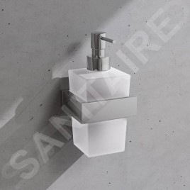 Steinberg 460 - Distributeur de savon avec support, verre blanc / chrome 460 8001
