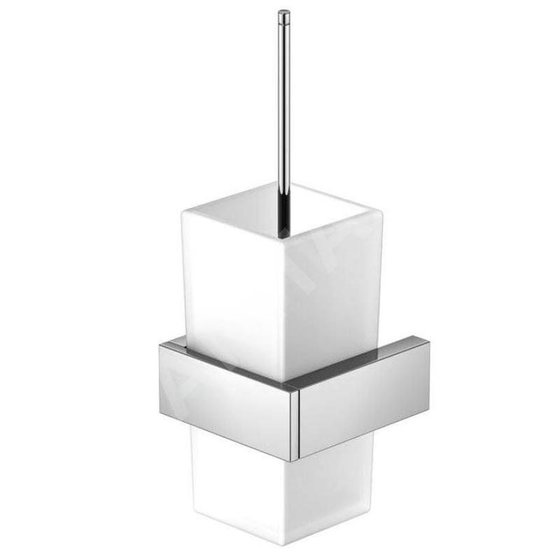 Steinberg 460 - Brosse murale WC avec support, verre blanc / chrome 460 2903