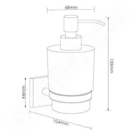 kielle Harmonia - Distributeur de savon avec support, verre mat / chrome 40123000