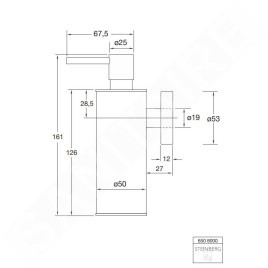 Steinberg 650 - Distributeur de savon avec support, chrome 650 8000