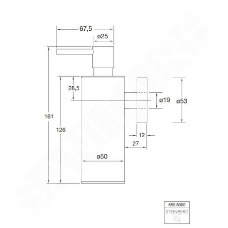 Steinberg 650 - Distributeur de savon avec support, chrome 650 8000