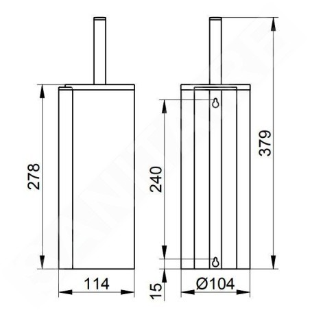 Keuco Plan - Brosse WC pour montage mural avec support, acier 14964070100