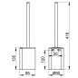 Keuco Plan - Brosse WC pour montage mural, avec support, blanc/ acier 14972070100