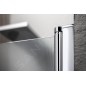 Aqualine Cabines de douche - Porte de douche Pilot, en deux parties 900 mm, aluminium brillant/verre Brick PT092