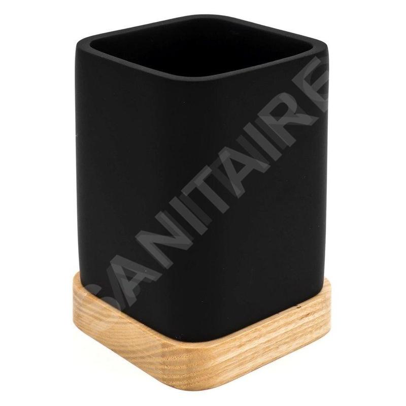 Sapho Ridder Amara - Porte-brosse à dents et dentifrice à poser, noir 2244110