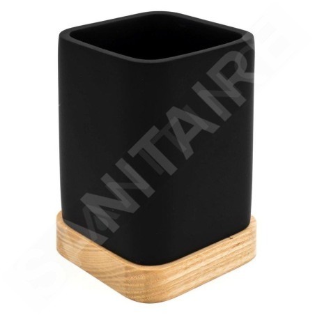 Sapho Ridder Amara - Porte-brosse à dents et dentifrice à poser, noir 2244110