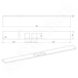 Sapho Abeline - Étagère avec distributeur et verre, 100 cm, blanc mat/chrome AE102-0101-02