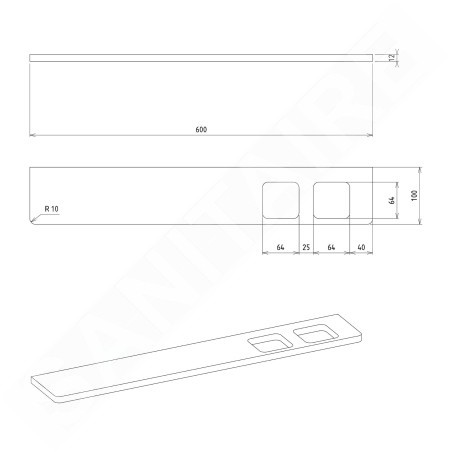 Sapho Abeline - Étagère avec verres, 60 cm, blanc mat AE602-0101-01
