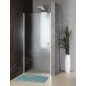 Aqualine Cabines de douche - Porte de douche Pilot, 1000 mm, aluminium brillant/verre Brick PT100