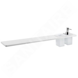 Sapho Abeline - Étagère avec distributeur et verre, 80 cm, blanc mat/chrome AE802-0101-02