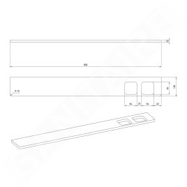 Sapho Abeline - Étagère avec distributeur et verre, 80 cm, blanc mat/chrome AE802-0101-02
