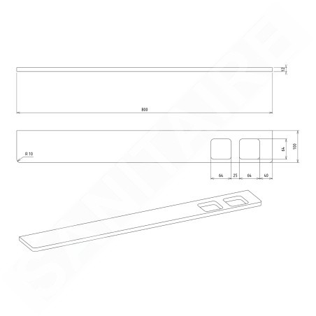 Sapho Abeline - Étagère avec distributeur et verre, 80 cm, blanc mat/chrome AE802-0101-02