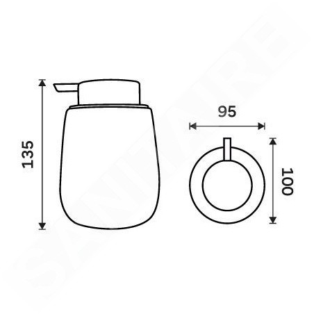 Nimco Tabo - Distributeur de savon à poser, blanc TA 3131-05