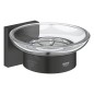 Grohe QuickFix Start Cube - Porte-savon avec support, verre/noir mat 410962430